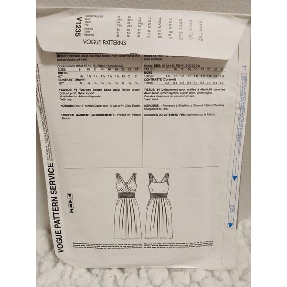 Vogue DKNY V1235 Dress Sewing Pattern Size 8–14 UNCUT - Picture 2 of 10